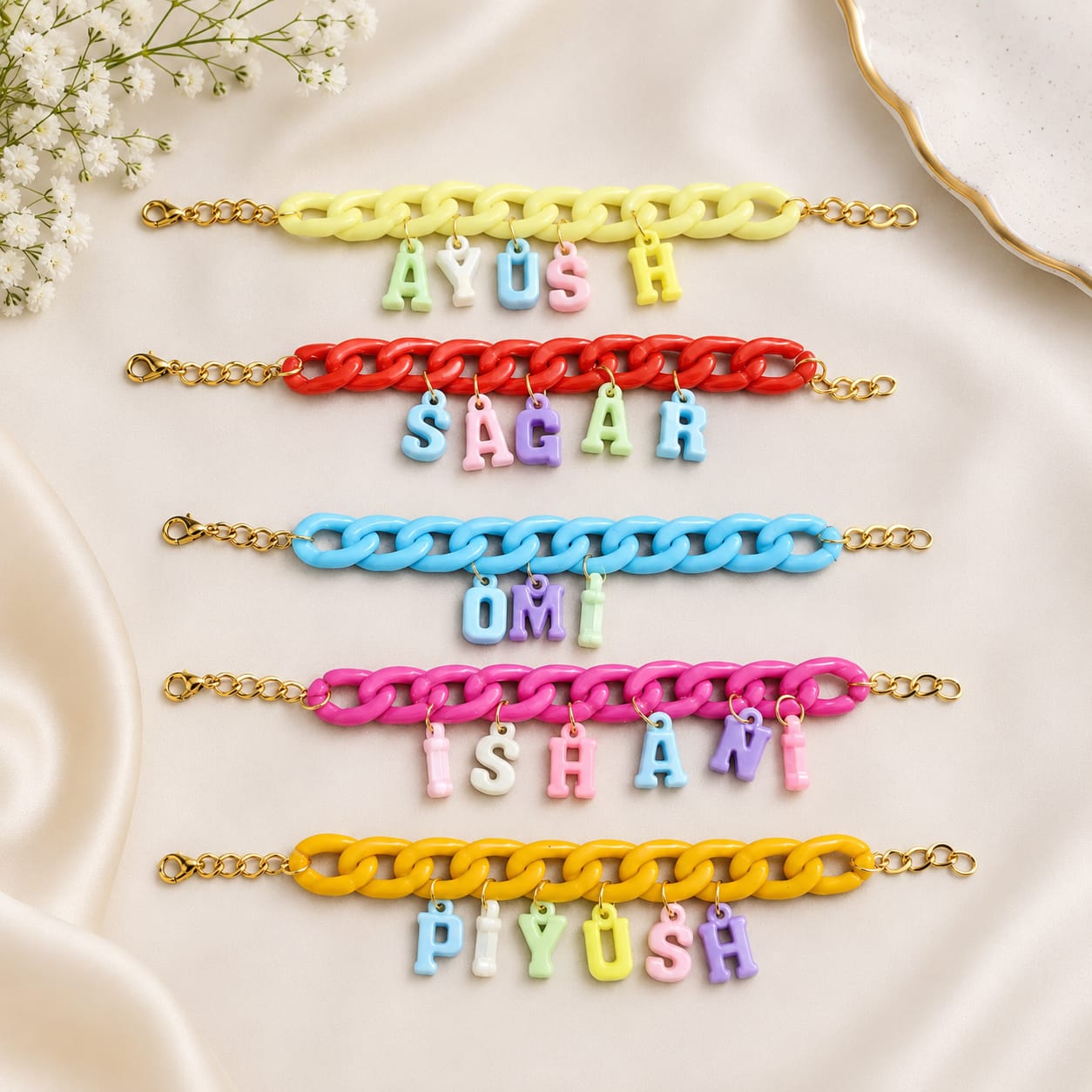 Flamingo Custom Name Kids Rakhi