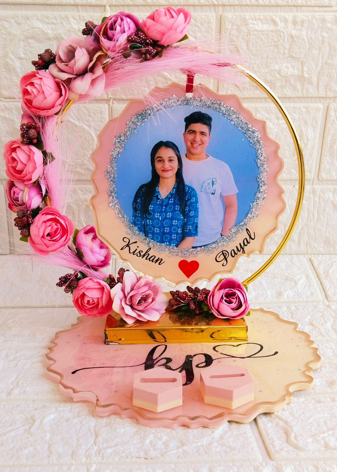 Flamingo Metal Hoop Ring with Matching Coaster Set – 8, 10 & 12 Inch