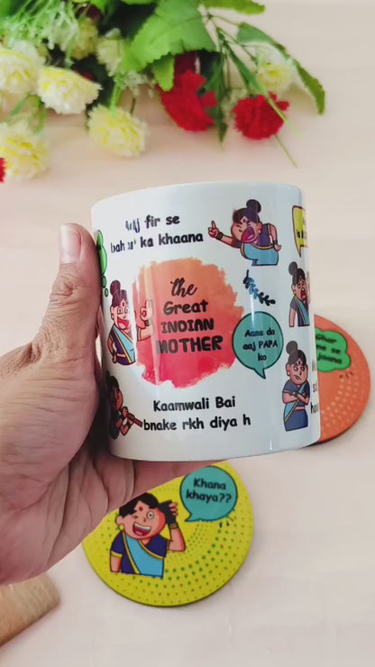 Flamingo Mother’s Day Hamper – Ceramic Mug with Quirky One-Liners & Tea Coasters