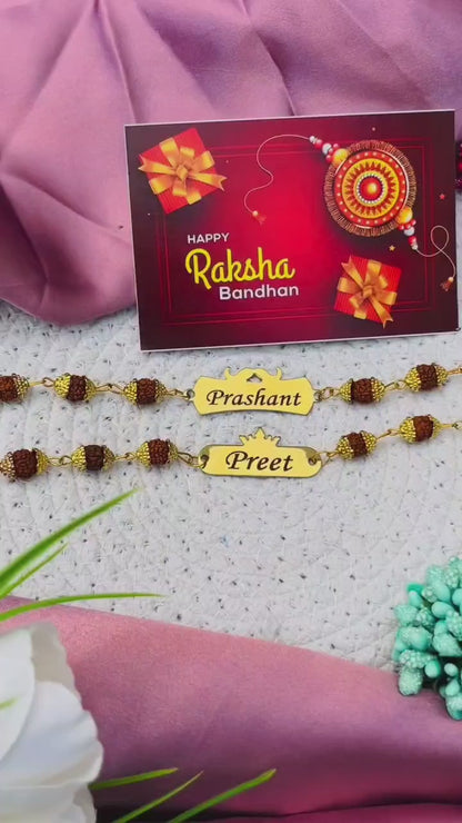 Flamingo Raksha Bandhan Special | Personalized Rudraksh Metal Rakhi