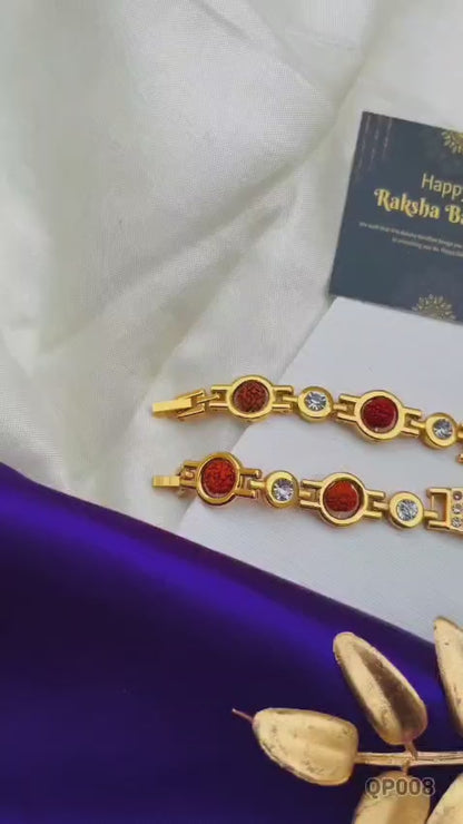 Flamingo Raksha Bandhan Special – Personalized Rudraksh Diamond Rakhi Bracelet