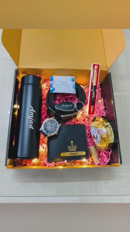 Customize Men's Hamper with Fairy Light Decoration