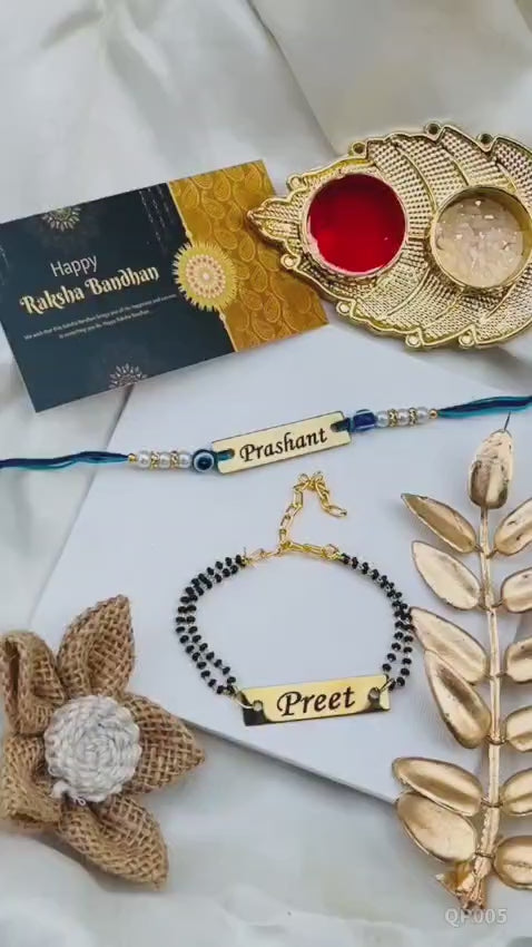 Flamingo Raksha Bandhan Mini Combo – Bhai Bhabhi Rakhi | Personalized Rakhi Gift Set