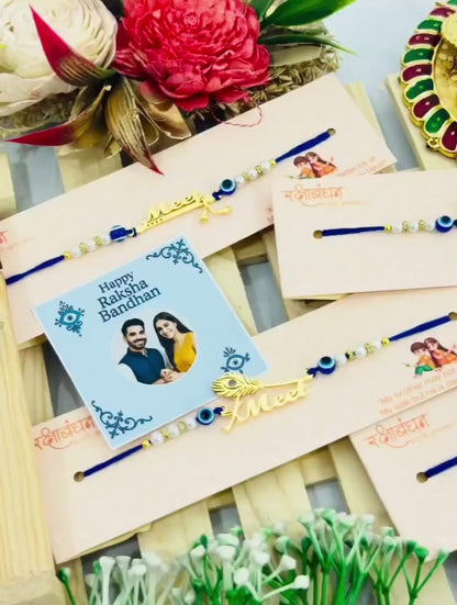 Flamingo Customized Evil Eye Rakhi with Name