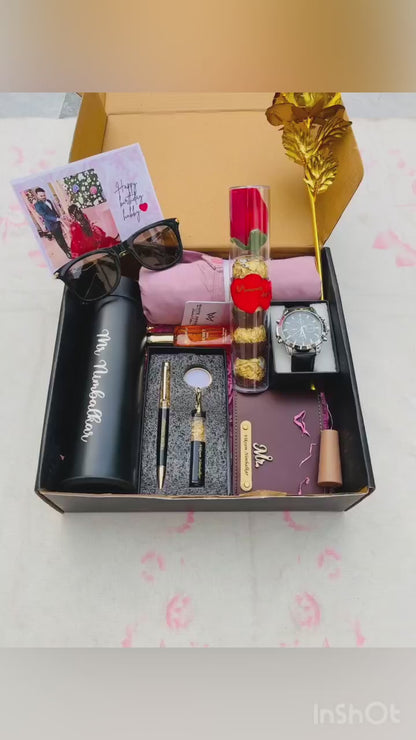 Flamingo Premium Gift Hamper for Men with Shirt, Perfume, Bottle and More