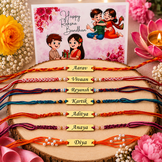 Flamingo Personalized Name Rakhi Collection – Premium Custom Rakhi for Your Brother