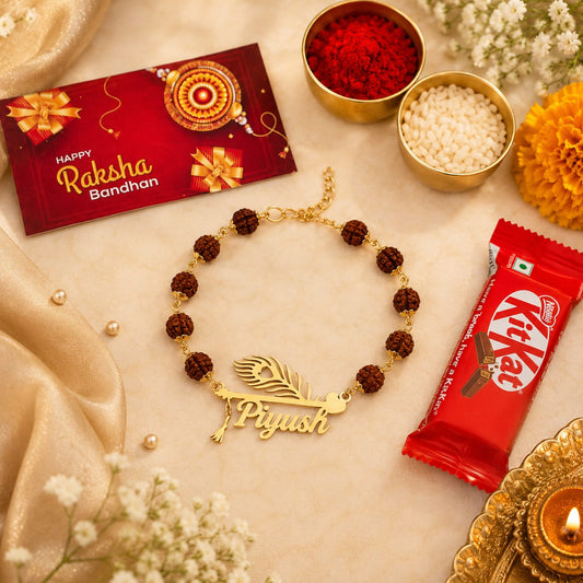 Flamingo Rudraksh Name Rakhi