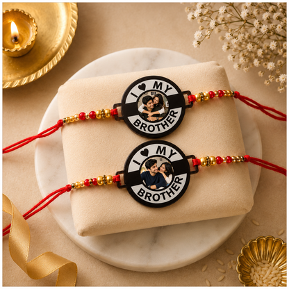 Flamingo Personalized Acrylic Photo Rakhi | Custom Photo Rakhi for Raksha Bandhan