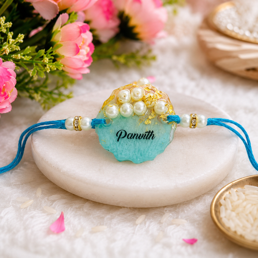 Flamingo Personalized Resin Name Rakhi