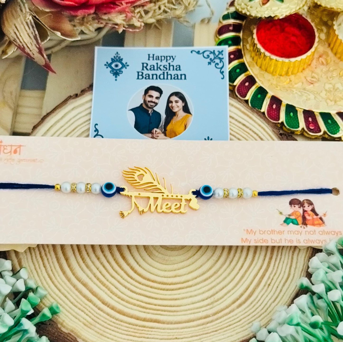 Flamingo Customized Evil Eye Rakhi with Name