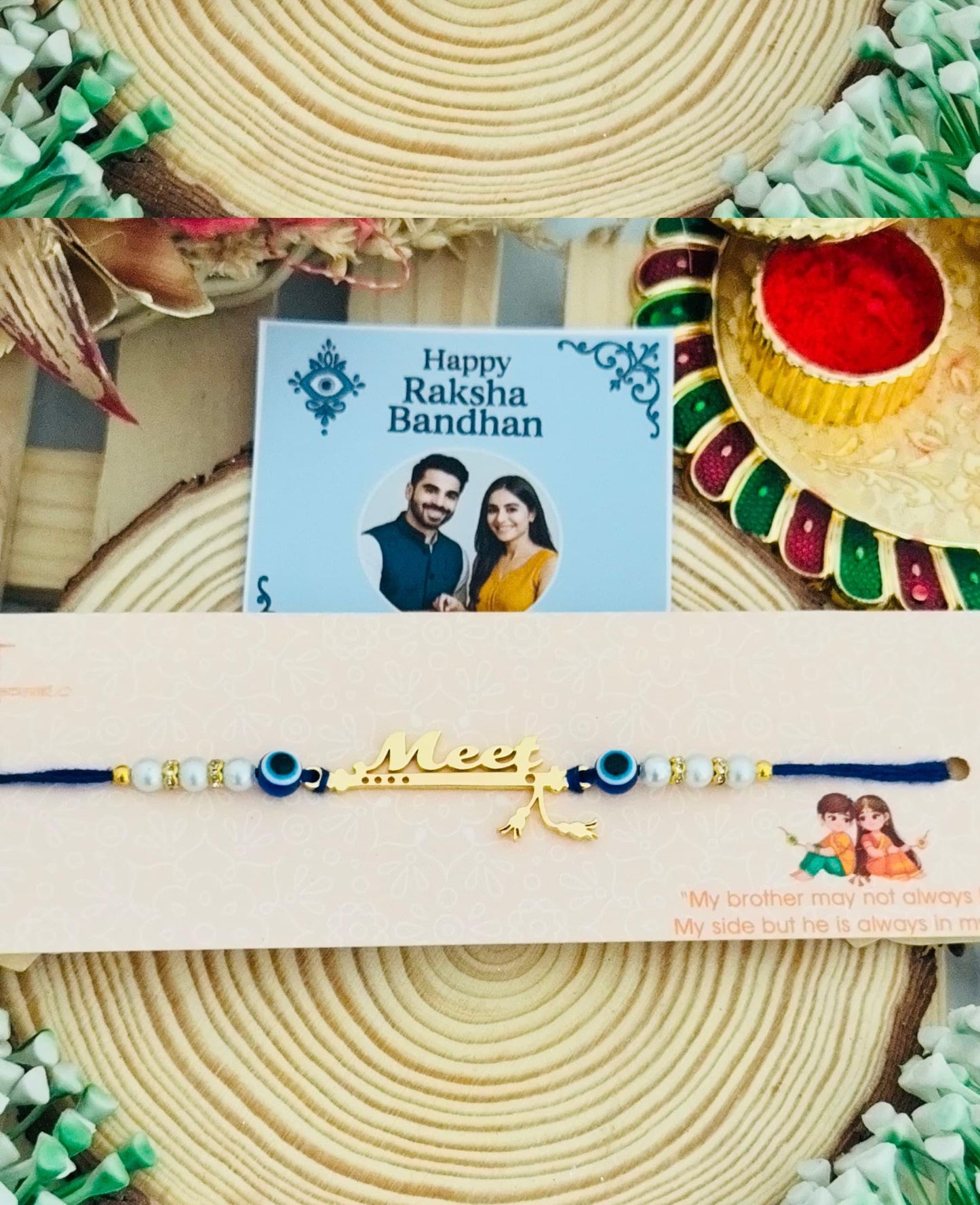 Flamingo Customized Evil Eye Rakhi with Name