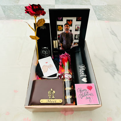 Flamingo Valentine Special Gift with Temperature Bottle, Golden Rose, Heavy Watch, Bellavita Perfume & More!